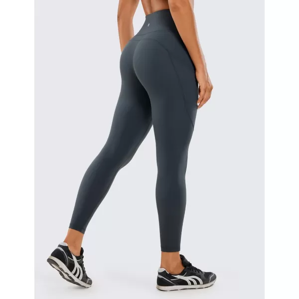 CRZ YOGA Womens Naked Feeling Workout Leggings 25 Inches  High Waisted Yoga Pants with Side Pockets Athletic Running Tights25 inches Melanite