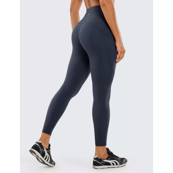 CRZ YOGA Womens Naked Feeling Workout Leggings 25 Inches  High Waisted Yoga Pants with Side Pockets Athletic Running Tights25 inches Navy