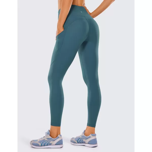 CRZ YOGA Womens Naked Feeling Workout Leggings 25 Inches  High Waisted Yoga Pants with Side Pockets Athletic Running Tights25 inches Petrol Blue