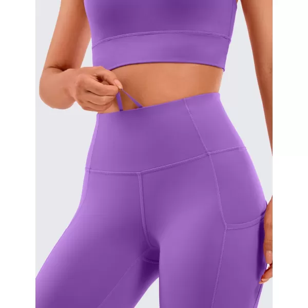 CRZ YOGA Womens Naked Feeling Workout Leggings 25 Inches  High Waisted Yoga Pants with Side Pockets Athletic Running Tights25 inches Royal Lilac