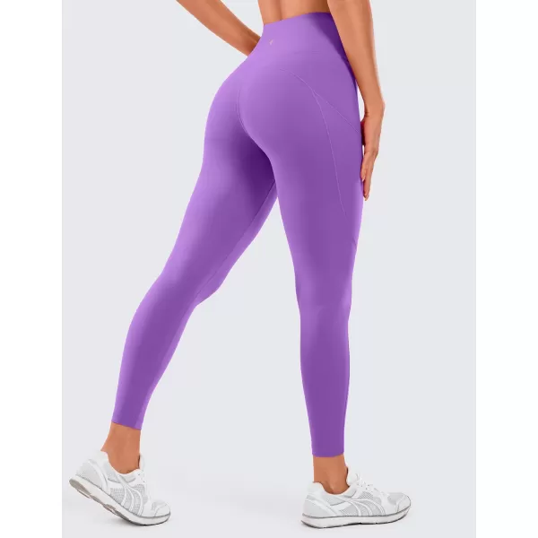 CRZ YOGA Womens Naked Feeling Workout Leggings 25 Inches  High Waisted Yoga Pants with Side Pockets Athletic Running Tights25 inches Royal Lilac