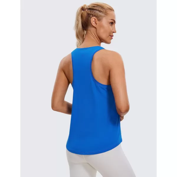 CRZ YOGA Womens Pima Cotton Racerback Workout Tank Tops Lightweight Loose Sleeveless Tops Athletic Gym ShirtsStrong Blue