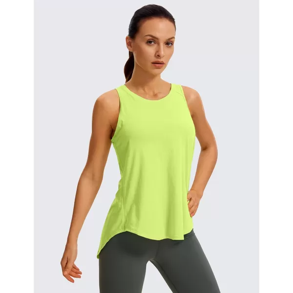 CRZ YOGA Womens Pima Cotton Workout Tank Tops Tie Back Sleeveless Shirts Yoga Athletic Open Back Sport Gym TopsBright Verdancy