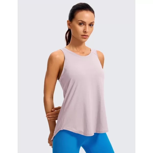 CRZ YOGA Womens Pima Cotton Workout Tank Tops Tie Back Sleeveless Shirts Yoga Athletic Open Back Sport Gym TopsRose Blush