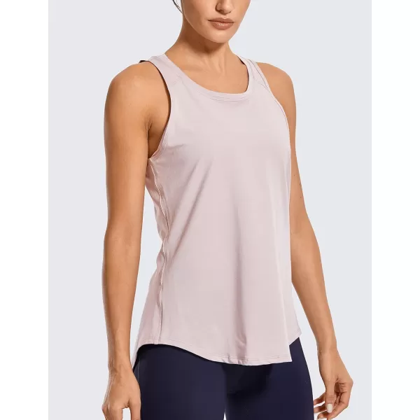 CRZ YOGA Womens Pima Cotton Workout Tank Tops Tie Back Sleeveless Shirts Yoga Athletic Open Back Sport Gym TopsSmoky Blush