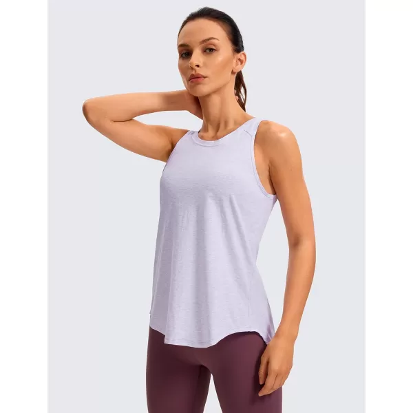 CRZ YOGA Womens Pima Cotton Workout Tank Tops Tie Back Sleeveless Shirts Yoga Athletic Open Back Sport Gym TopsViolet Ash