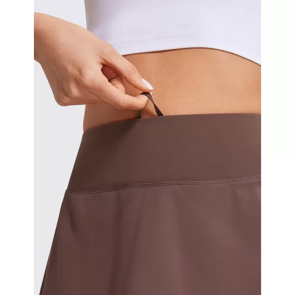 CRZ YOGA Womens Pleated Tennis Skirts with Pockets High Waisted Athletic Golf Skorts Skirts for Women Soft Breathable CuteHighWaist Taupe