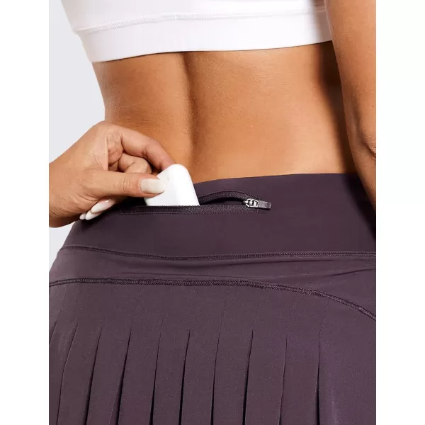 CRZ YOGA Womens Pleated Tennis Skirts with Pockets High Waisted Athletic Golf Skorts Skirts for Women Soft Breathable CuteMidWaist Arctic Plum