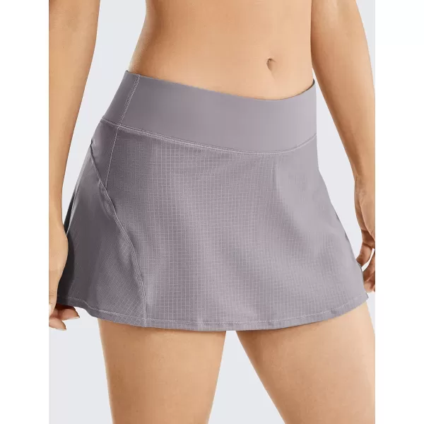 CRZ YOGA Womens Pleated Tennis Skirts with Pockets High Waisted Athletic Golf Skorts Skirts for Women Soft Breathable CuteMidWaist Gray