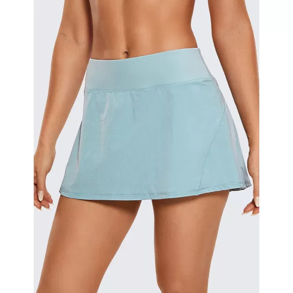 CRZ YOGA Womens Pleated Tennis Skirts with Pockets High Waisted Athletic Golf Skorts Skirts for Women Soft Breathable CuteMidWaist Light Grayish Blue