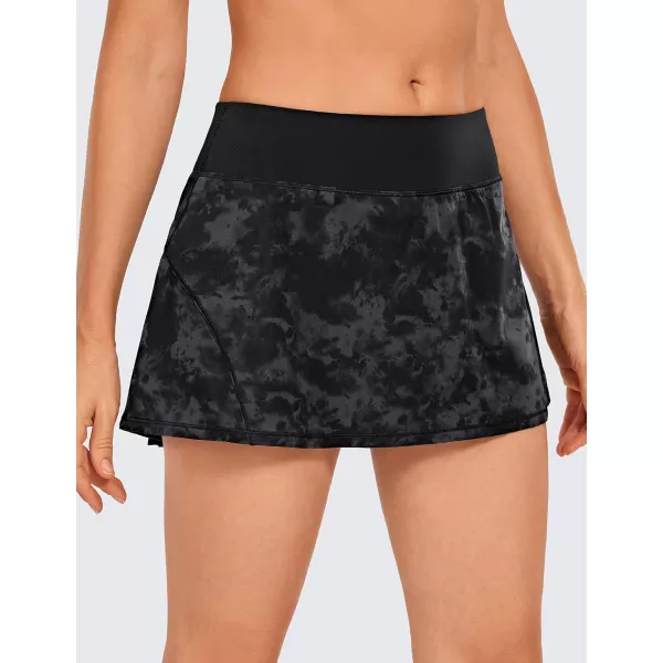 CRZ YOGA Womens Pleated Tennis Skirts with Pockets High Waisted Athletic Golf Skorts Skirts for Women Soft Breathable CuteMidWaist Tie Dye Smoke Ink