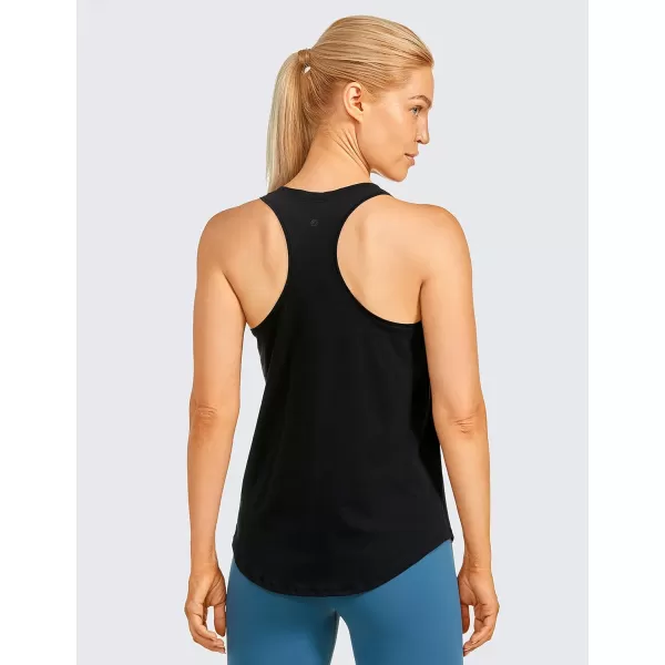 CRZ YOGA Womens Racerback Workout Tank Tops Loose Fit  Soft Pima Cotton Athletic Yoga Shirts LightweightBlack