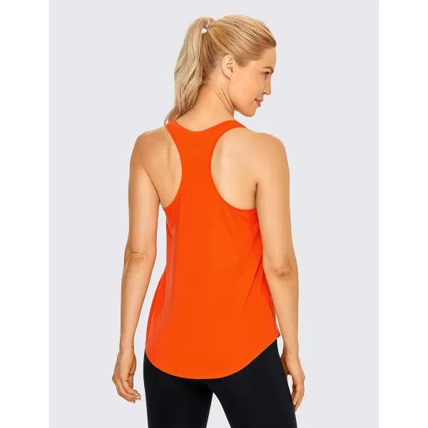 CRZ YOGA Womens Racerback Workout Tank Tops Loose Fit  Soft Pima Cotton Athletic Yoga Shirts LightweightCoral