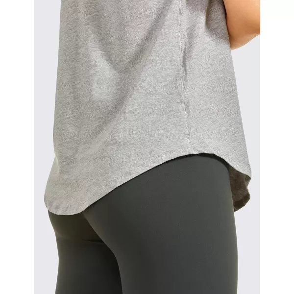 CRZ YOGA Womens Racerback Workout Tank Tops Loose Fit  Soft Pima Cotton Athletic Yoga Shirts LightweightHeathered Medium Grey