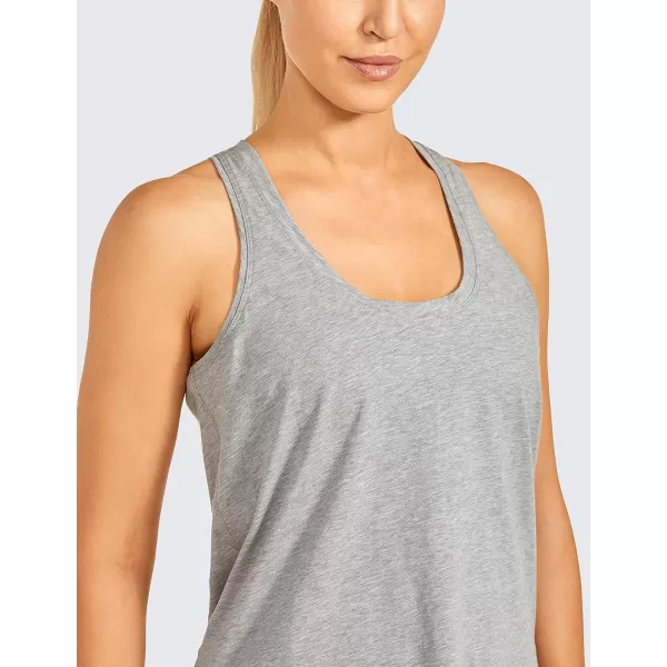 CRZ YOGA Womens Racerback Workout Tank Tops Loose Fit  Soft Pima Cotton Athletic Yoga Shirts LightweightHeathered Medium Grey