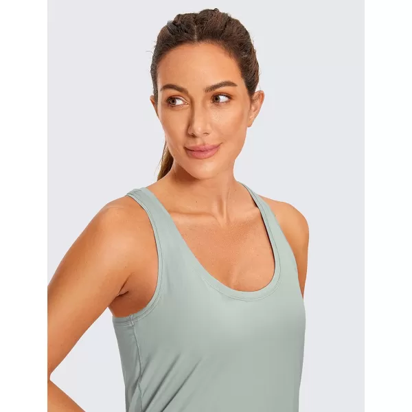 CRZ YOGA Womens Racerback Workout Tank Tops Loose Fit  Soft Pima Cotton Athletic Yoga Shirts LightweightJade Grey