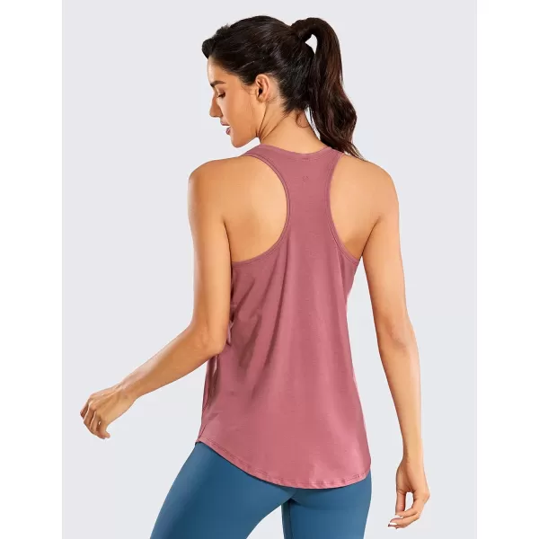 CRZ YOGA Womens Racerback Workout Tank Tops Loose Fit  Soft Pima Cotton Athletic Yoga Shirts LightweightMisty Merlot