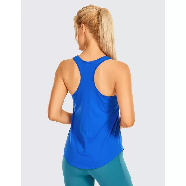 CRZ YOGA Womens Racerback Workout Tank Tops Loose Fit  Soft Pima Cotton Athletic Yoga Shirts LightweightStrong Blue