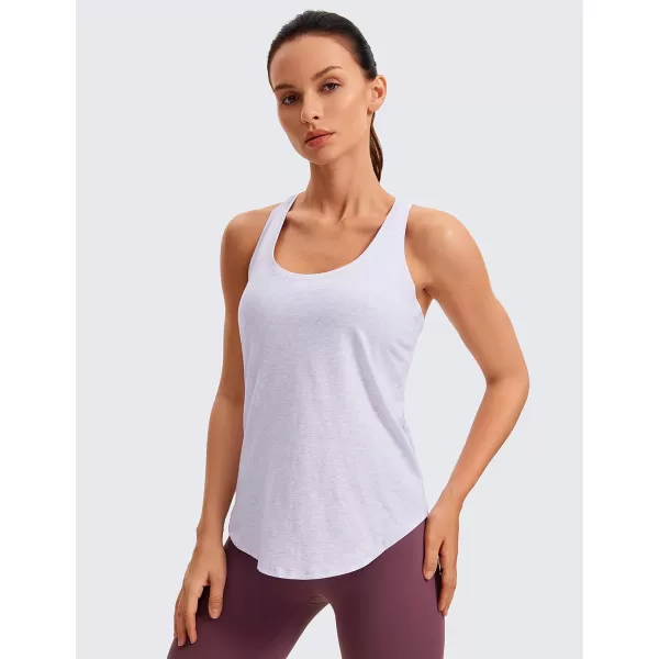 CRZ YOGA Womens Racerback Workout Tank Tops Loose Fit  Soft Pima Cotton Athletic Yoga Shirts LightweightViolet Ash