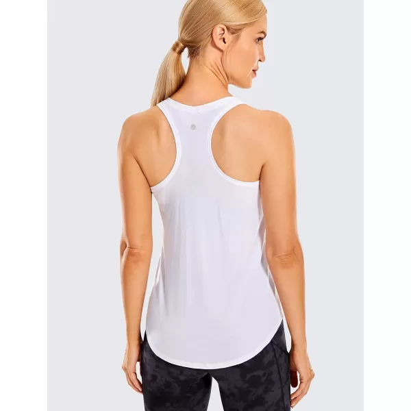 CRZ YOGA Womens Racerback Workout Tank Tops Loose Fit  Soft Pima Cotton Athletic Yoga Shirts LightweightWhite