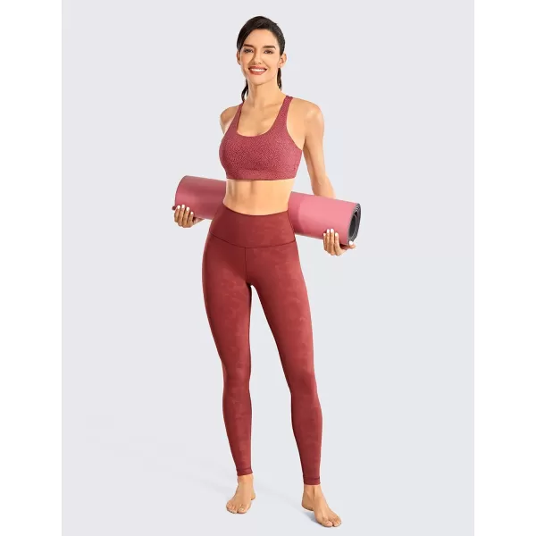 CRZ YOGA Womens Strappy Sports Bras Fitness Workout Padded Yoga Bra Criss Cross BackImpression Red