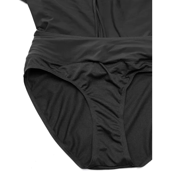 CRZ YOGA Womens Swim Shorts 4  High Waisted Board Shorts Zipper Pocket Bathing Swimwear Shorts Side Split with Mesh LinerBlack