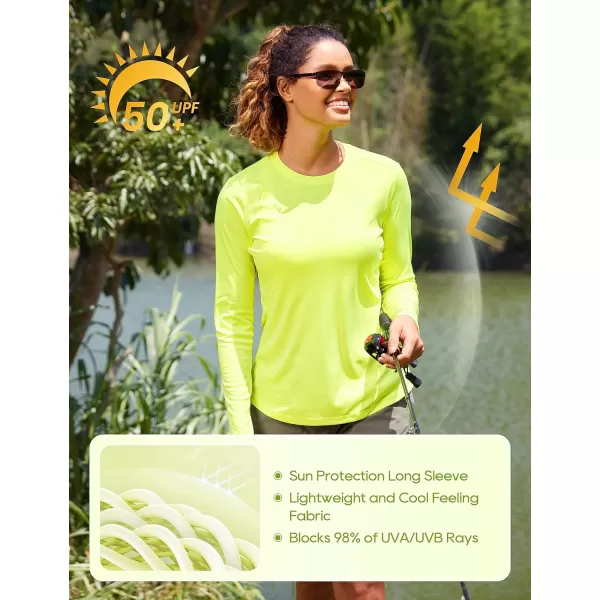 CRZ YOGA Womens UPF 50 Sun Shirts Long Sleeve UV Protection Workout Tops Lightweight Quick Dry Outdoor Hiking Running ShirtsBright Verdancy