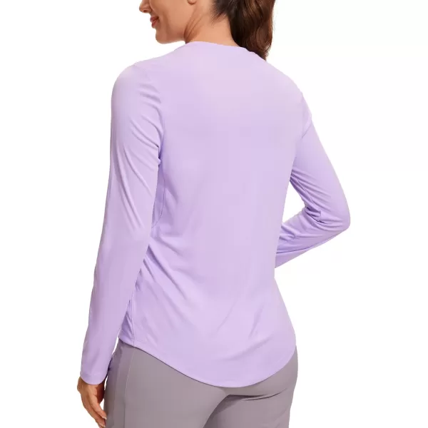 CRZ YOGA Womens UPF 50 Sun Shirts Long Sleeve UV Protection Workout Tops Lightweight Quick Dry Outdoor Hiking Running ShirtsElfin Purple