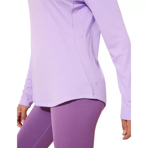 CRZ YOGA Womens UPF 50 Sun Shirts Long Sleeve UV Protection Workout Tops Lightweight Quick Dry Outdoor Hiking Running ShirtsElfin Purple