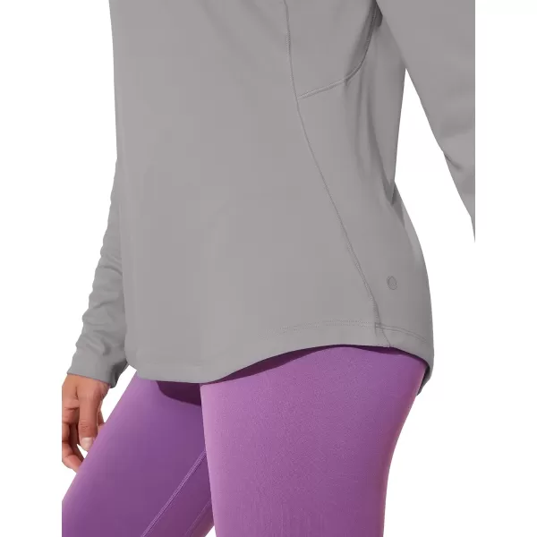 CRZ YOGA Womens UPF 50 Sun Shirts Long Sleeve UV Protection Workout Tops Lightweight Quick Dry Outdoor Hiking Running ShirtsGull Gray