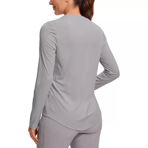 CRZ YOGA Womens UPF 50 Sun Shirts Long Sleeve UV Protection Workout Tops Lightweight Quick Dry Outdoor Hiking Running ShirtsGull Gray