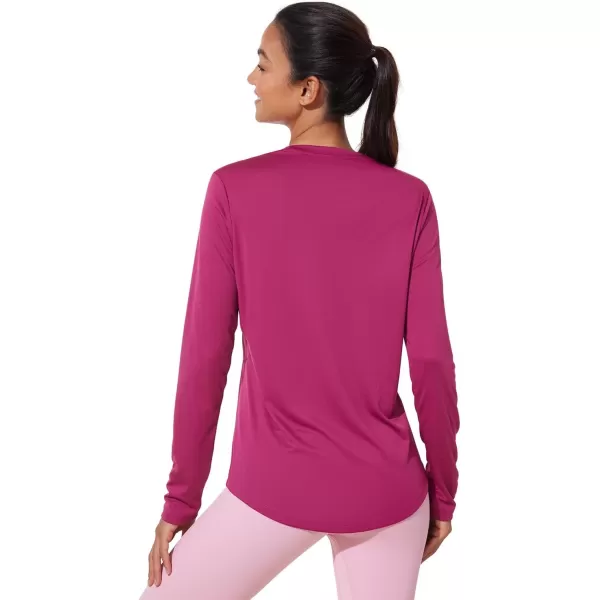 CRZ YOGA Womens UPF 50 Sun Shirts Long Sleeve UV Protection Workout Tops Lightweight Quick Dry Outdoor Hiking Running ShirtsMagenta Purple