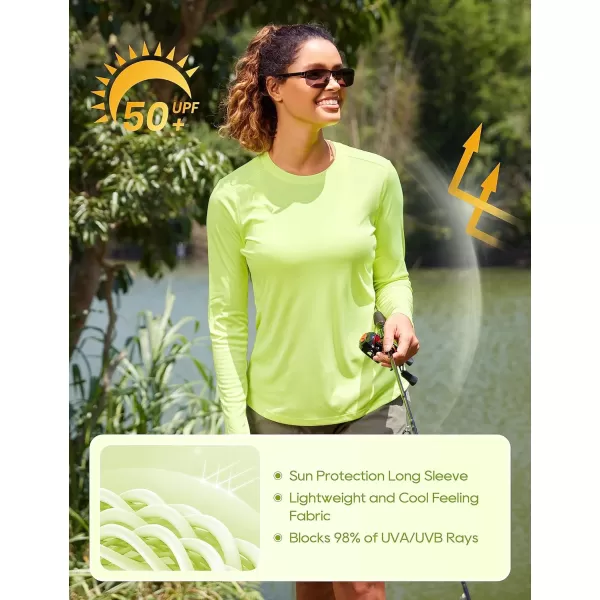 CRZ YOGA Womens UPF 50 Sun Shirts Long Sleeve UV Protection Workout Tops Lightweight Quick Dry Outdoor Hiking Running ShirtsNeon Yellow