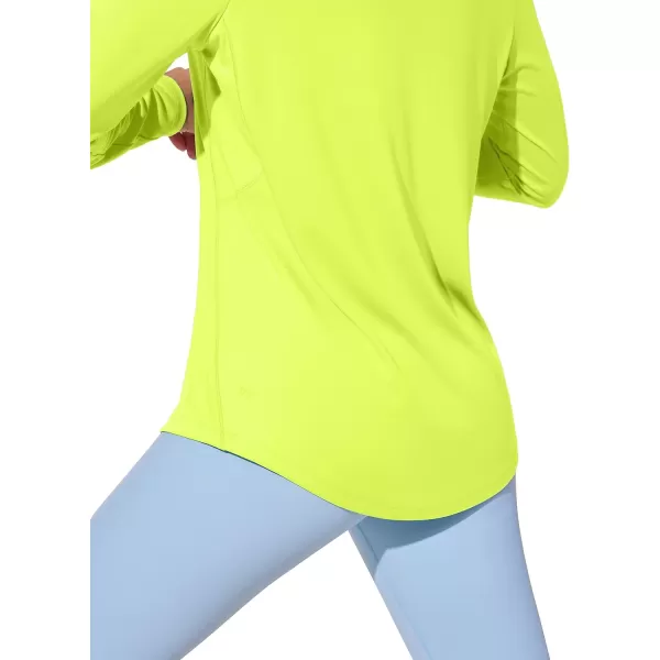 CRZ YOGA Womens UPF 50 Sun Shirts Long Sleeve UV Protection Workout Tops Lightweight Quick Dry Outdoor Hiking Running ShirtsNeon Yellow