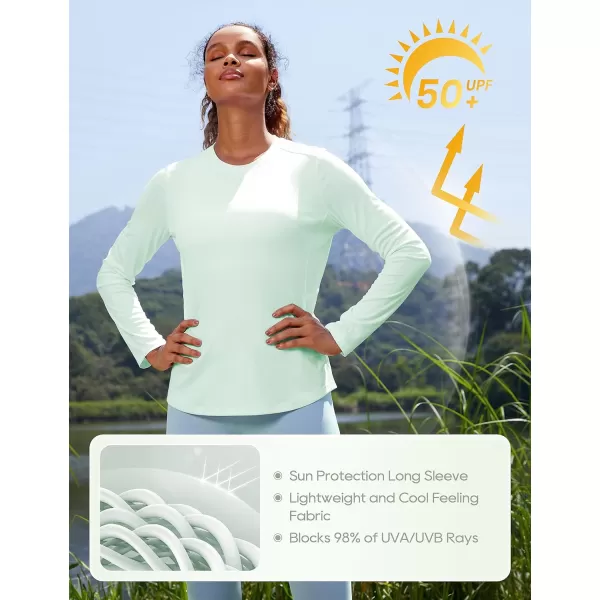 CRZ YOGA Womens UPF 50 Sun Shirts Long Sleeve UV Protection Workout Tops Lightweight Quick Dry Outdoor Hiking Running ShirtsPale Straw Green