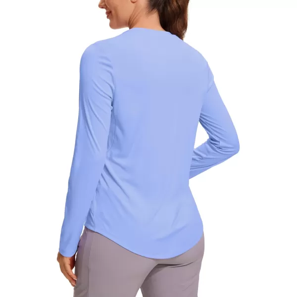 CRZ YOGA Womens UPF 50 Sun Shirts Long Sleeve UV Protection Workout Tops Lightweight Quick Dry Outdoor Hiking Running ShirtsPeriwinkle Purple