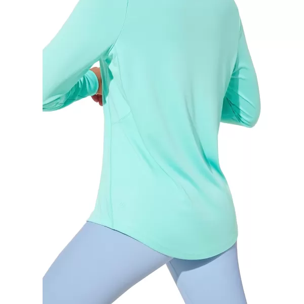 CRZ YOGA Womens UPF 50 Sun Shirts Long Sleeve UV Protection Workout Tops Lightweight Quick Dry Outdoor Hiking Running ShirtsTropical Mint Green