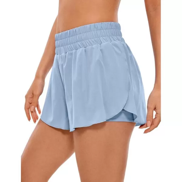 CRZ YOGA 2 in 1 Flowy Running Shorts for Women High Waisted Quick Dry Athletic Gym Lounge Workout Shorts Cute Tennis SkirtsThe Breeze Blue