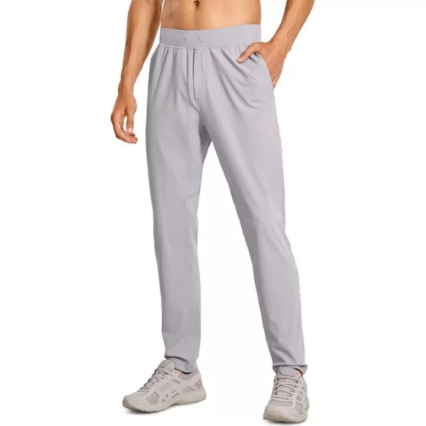 CRZ YOGA 4Way Stretch Athletic Pants for Men 30 Workout Lounge Casual Work Jogger Pants with Zip PocketGull Gray