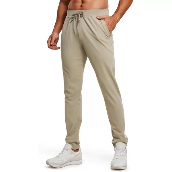 CRZ YOGA 4Way Stretch Athletic Pants for Men 30 Workout Lounge Casual Work Jogger Pants with Zip PocketKhali Barley