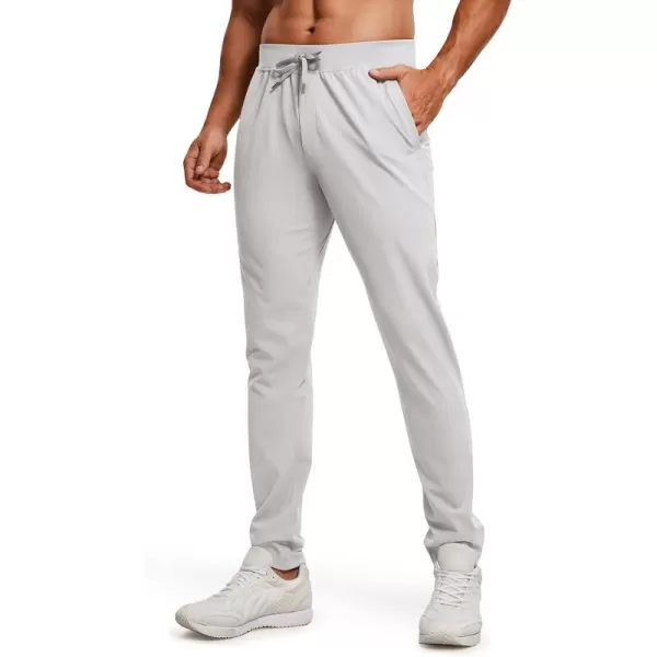 CRZ YOGA 4Way Stretch Athletic Pants for Men 30 Workout Lounge Casual Work Jogger Pants with Zip PocketPlatinum Grey