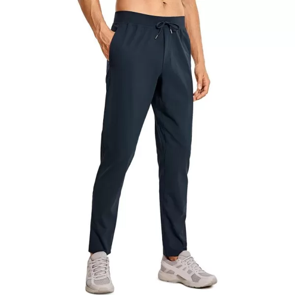 CRZ YOGA 4Way Stretch Athletic Pants for Men 30 Workout Lounge Casual Work Jogger Pants with Zip PocketTrue Navy