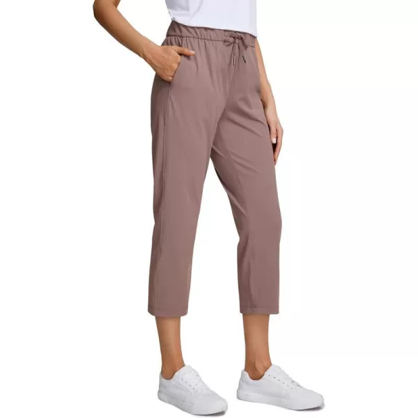 CRZ YOGA 4Way Stretch Golf Capri Pants for Women 23 Casual Yoga Dress Work Capris with Pockets Workout Athletic TravelAntique Bark