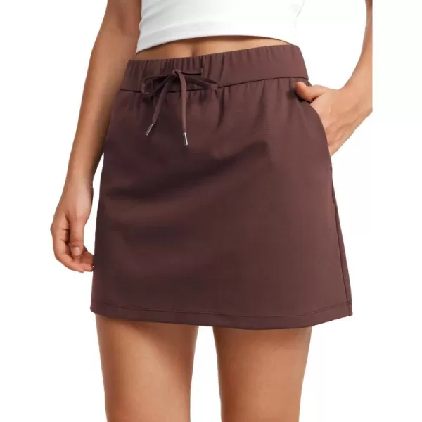 CRZ YOGA 4Way Stretch Skirts for Women High Waisted Work Casual Golf Tennis Skirt Skorts with 5 PocketsTaupe