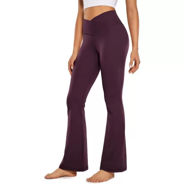 CRZ YOGA Butterluxe Crossover Flare Leggings for Women 31  High Waist V Cross Bootcut Bell Bottoms Tummy Control Yoga Pants31 inches Deep Purple