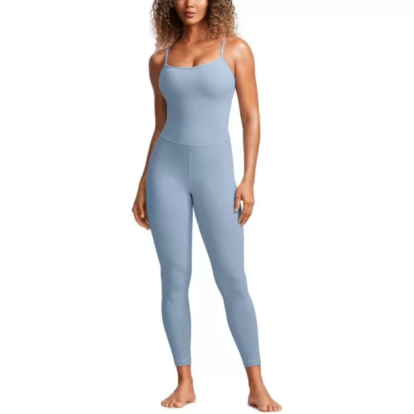 CRZ YOGA Butterluxe Jumpsuits for Women Yoga Workout Casual Romper One Piece Jumpsuit with Built in Bra LeggingsCambric Blue