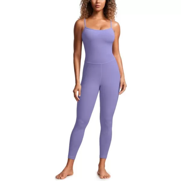 CRZ YOGA Butterluxe Jumpsuits for Women Yoga Workout Casual Romper One Piece Jumpsuit with Built in Bra LeggingsDark Lavender Purple