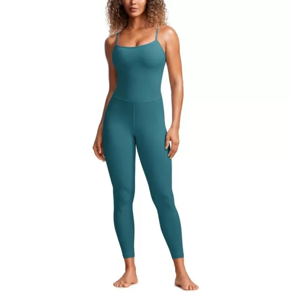 CRZ YOGA Butterluxe Jumpsuits for Women Yoga Workout Casual Romper One Piece Jumpsuit with Built in Bra LeggingsGreen Jade