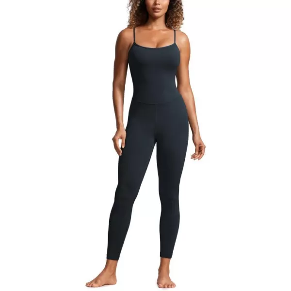 CRZ YOGA Butterluxe Jumpsuits for Women Yoga Workout Casual Romper One Piece Jumpsuit with Built in Bra LeggingsTrue Navy