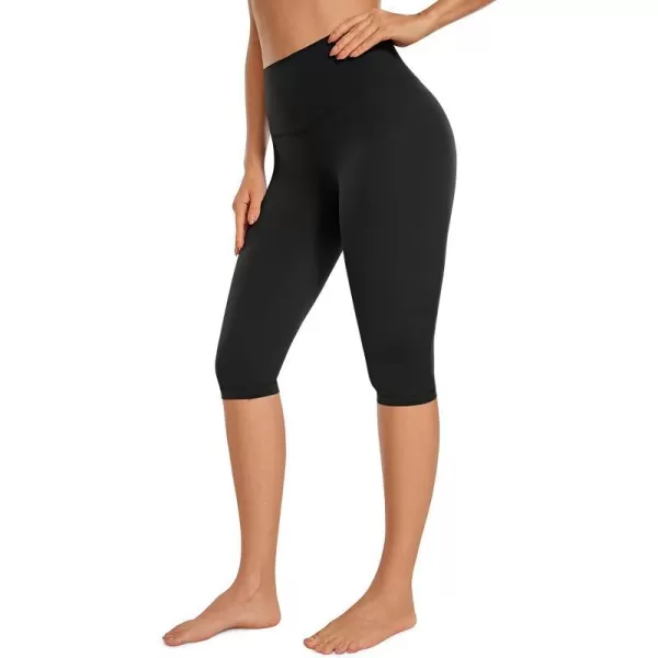 CRZ YOGA Butterluxe Womens Capri Leggings  145 Knee Length High Waisted Summer Workout Short Leggings Buttery Soft PantsBlack